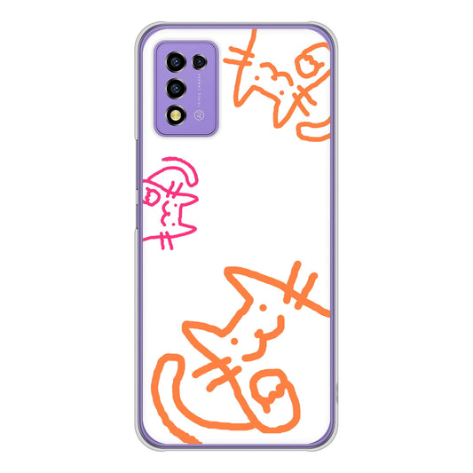 Libero 5G III A202ZT Y!mobile 高画質仕上げ 背面印刷 ハードケース 【1098 手まねきする3匹のネコ】