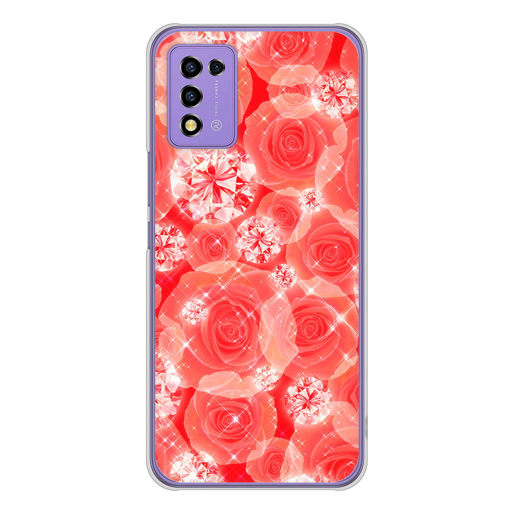 Libero 5G III A202ZT Y!mobile 高画質仕上げ 背面印刷 ハードケース 【VA816 ダイヤモンドとバラ】