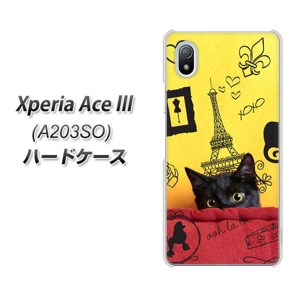 Xperia Ace III A203SO Y!mobile 高画質仕上げ 背面印刷 ハードケース【686 パリの子猫】