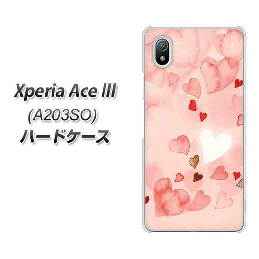 Xperia Ace III A203SO Y!mobile 高画質仕上げ 背面印刷 ハードケース【1125 ハートの和紙】