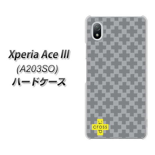 Xperia Ace III A203SO Y!mobile 高画質仕上げ 背面印刷 ハードケース【IB900 クロスドット_グレー】