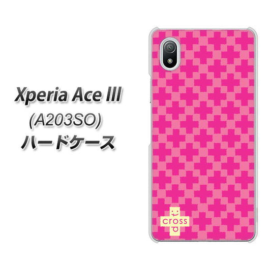 Xperia Ace III A203SO Y!mobile 高画質仕上げ 背面印刷 ハードケース【IB901 クロスドット_ピンク】