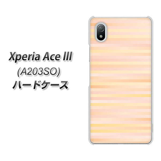 Xperia Ace III A203SO Y!mobile 高画質仕上げ 背面印刷 ハードケース【IB909 グラデーションボーダー_オレンジ】