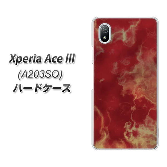 Xperia Ace III A203SO Y!mobile 高画質仕上げ 背面印刷 ハードケース【KM870 大理石RD】
