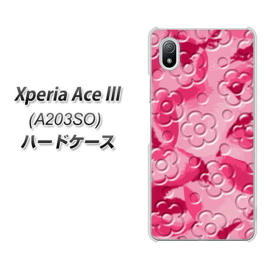Xperia Ace III A203SO Y!mobile 高画質仕上げ 背面印刷 ハードケース【SC847 フラワーヴェルニ花濃いピンク（ローズアンディアン）】