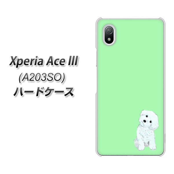 Xperia Ace III A203SO Y!mobile 高画質仕上げ 背面印刷 ハードケース【YJ071 トイプードルホワイト(グリーン)】