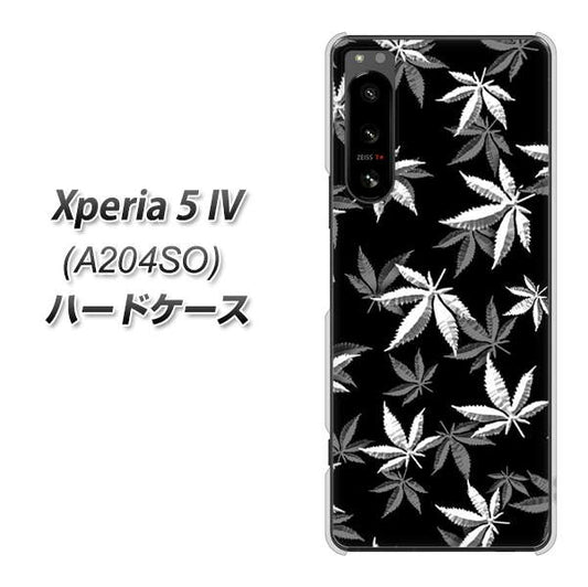 Xperia 5 IV A204SO SoftBank 高画質仕上げ 背面印刷 ハードケース【064 モノトーン大麻ブラック】
