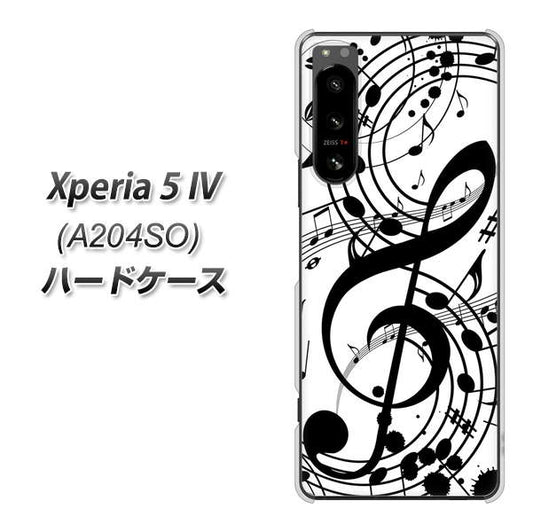 Xperia 5 IV A204SO SoftBank 高画質仕上げ 背面印刷 ハードケース【260 あふれる音符】