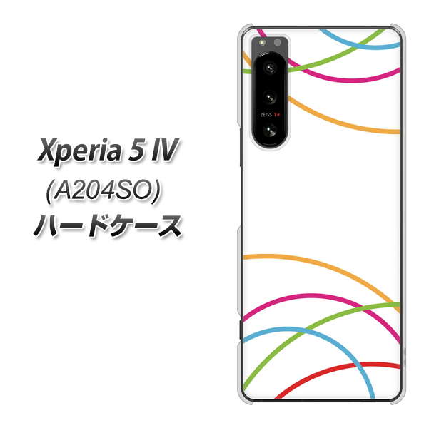 Xperia 5 IV A204SO SoftBank 高画質仕上げ 背面印刷 ハードケース【IB912 重なり合う曲線】