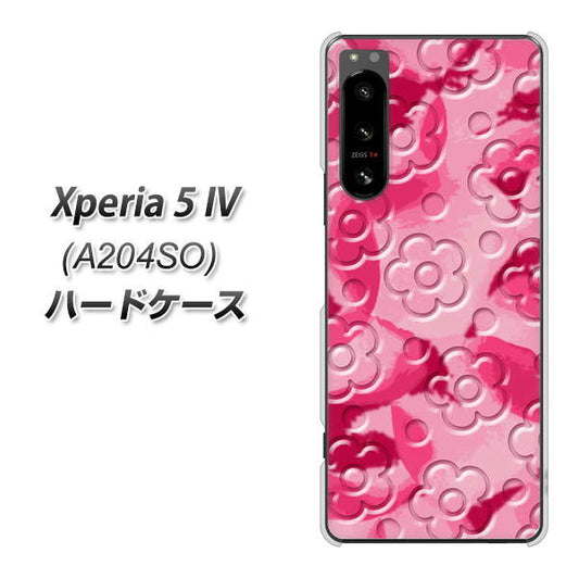 Xperia 5 IV A204SO SoftBank 高画質仕上げ 背面印刷 ハードケース【SC847 フラワーヴェルニ花濃いピンク(ローズアンディアン)】