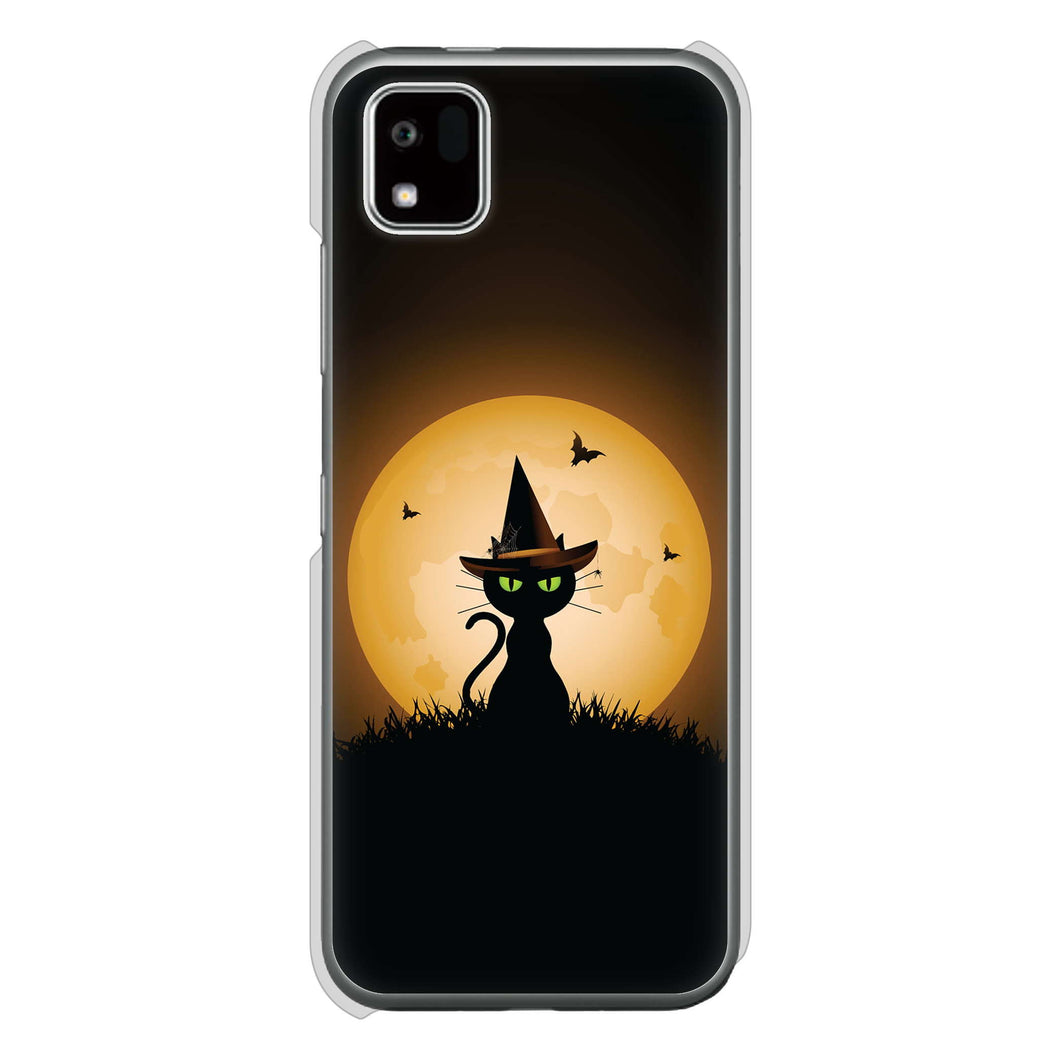 かんたんスマホ3 A205KC Y!mobile 高画質仕上げ 背面印刷 ハードケース夜とネコ