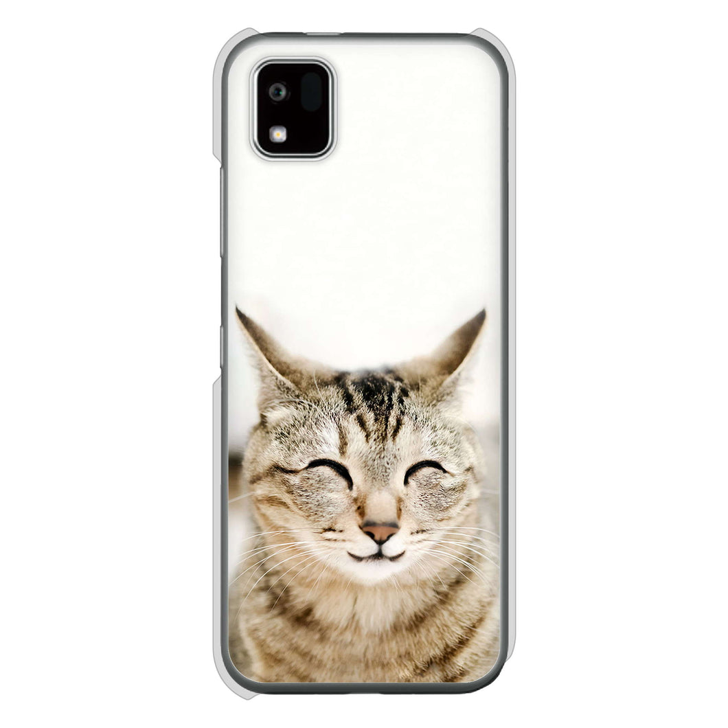 かんたんスマホ3 A205KC Y!mobile 高画質仕上げ 背面印刷 ハードケース 【VA801 笑福ねこ】