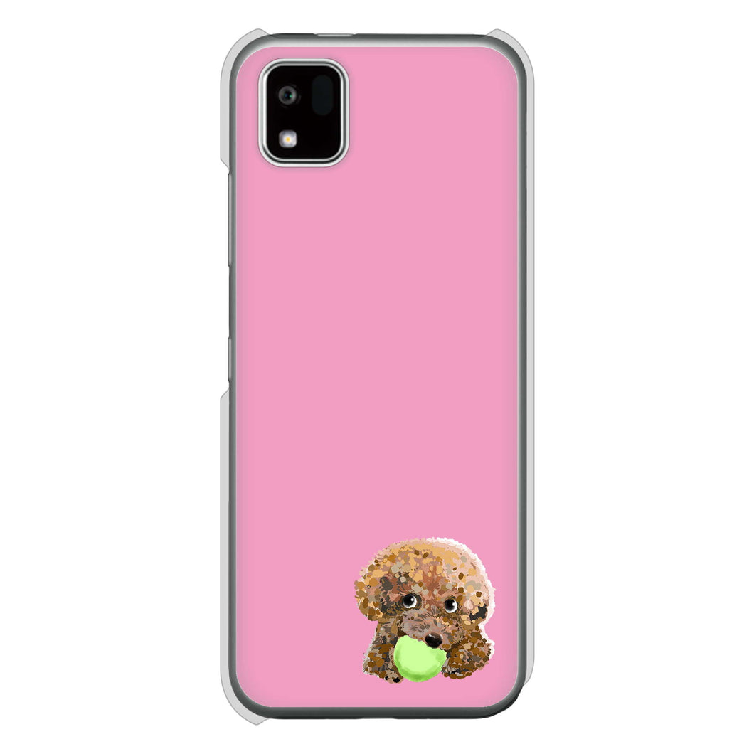 かんたんスマホ3 A205KC Y!mobile 高画質仕上げ 背面印刷 ハードケーストイプードル&ボール