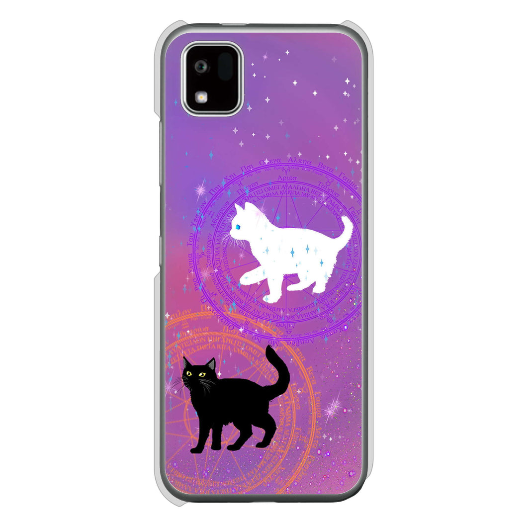 かんたんスマホ3 A205KC Y!mobile 高画質仕上げ 背面印刷 ハードケース魔法陣猫