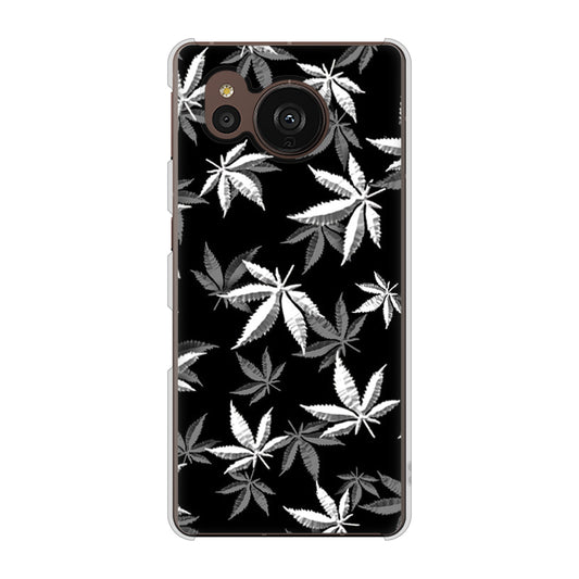 AQUOS sense7 plus A208SH SoftBank 高画質仕上げ 背面印刷 ハードケース 【064 モノトーン大麻ブラック】