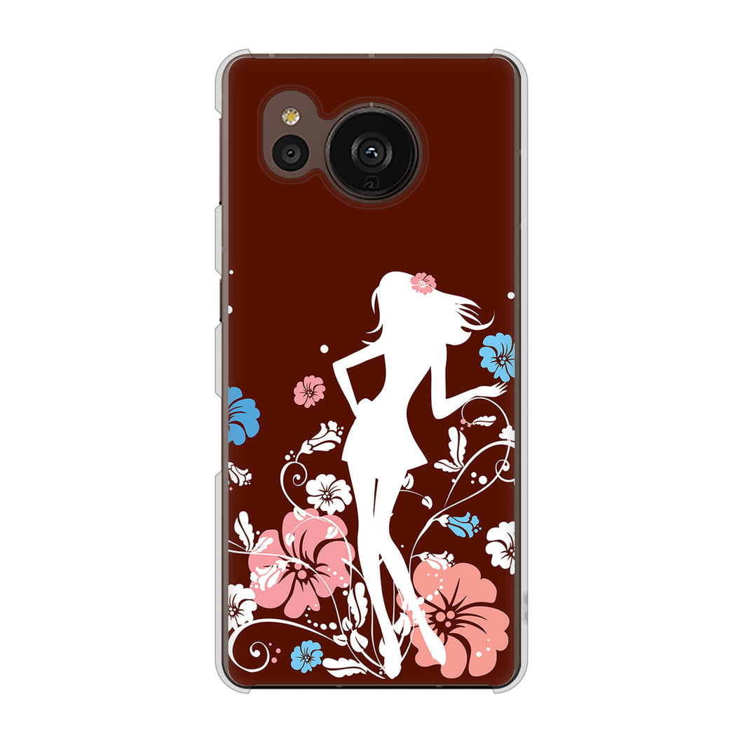 AQUOS sense7 plus A208SH SoftBank 高画質仕上げ 背面印刷 ハードケース 【110 ハイビスカスと少女】
