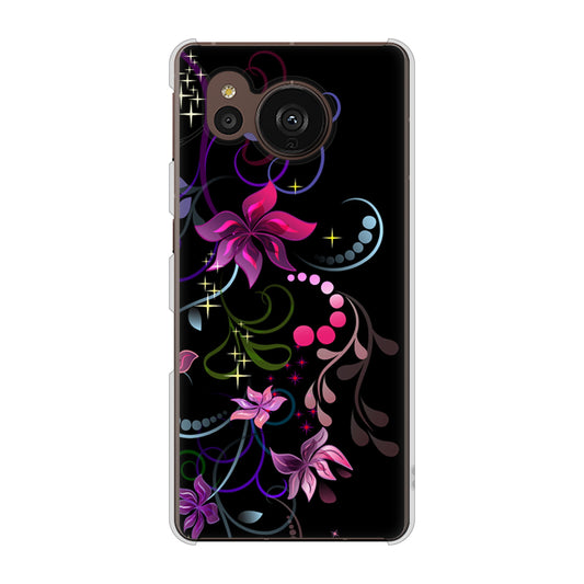 AQUOS sense7 plus A208SH SoftBank 高画質仕上げ 背面印刷 ハードケース 【263 闇に浮かぶ華】