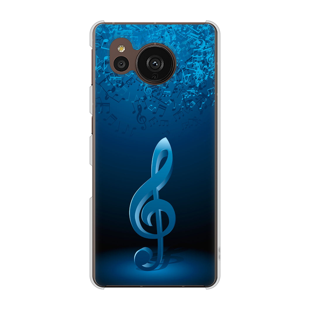 AQUOS sense7 plus A208SH SoftBank 高画質仕上げ 背面印刷 ハードケース 音符