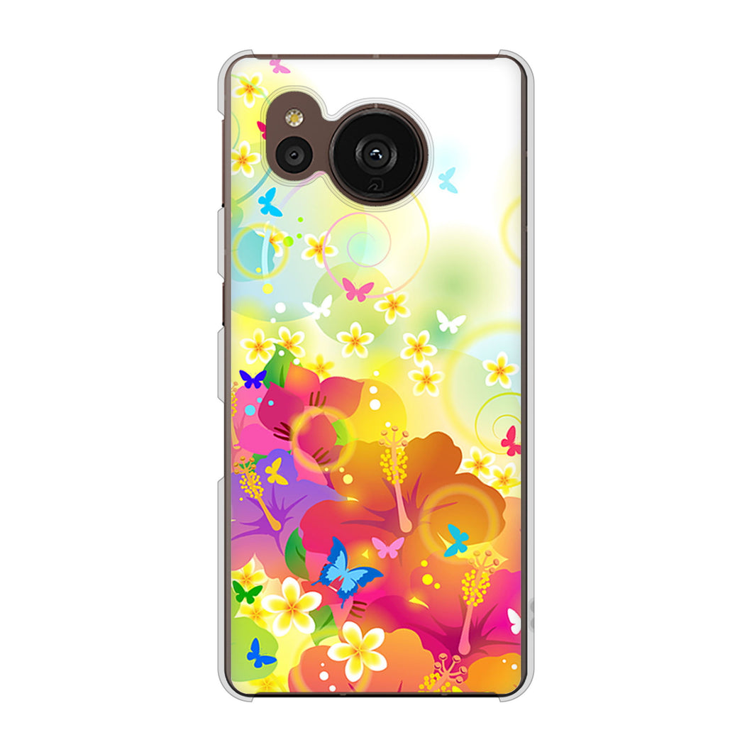 AQUOS sense7 plus A208SH SoftBank 高画質仕上げ 背面印刷 ハードケース バタフライ