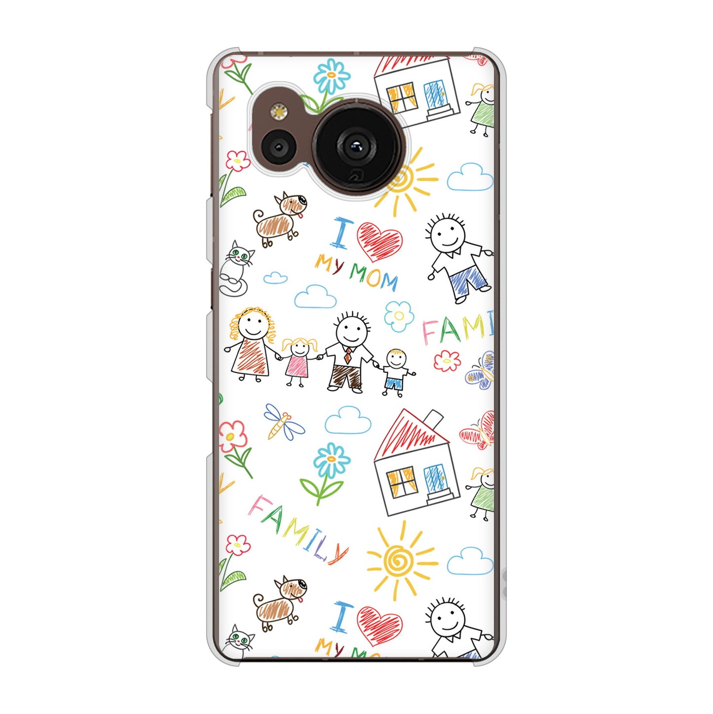 AQUOS sense7 plus A208SH SoftBank 高画質仕上げ 背面印刷 ハードケース カップル&ファミリー