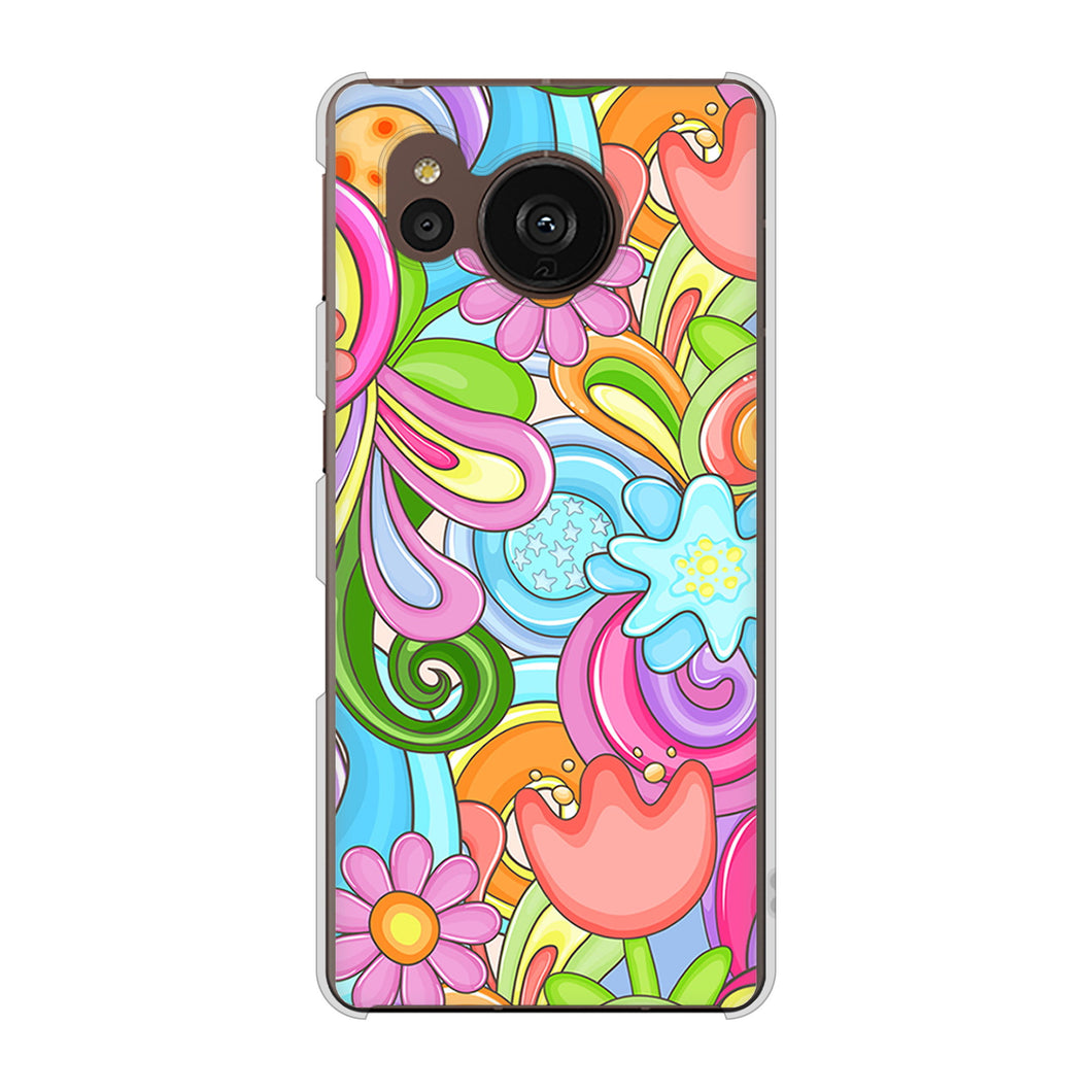 AQUOS sense7 plus A208SH SoftBank 高画質仕上げ 背面印刷 ハードケース 【713 ミラクルフラワー】