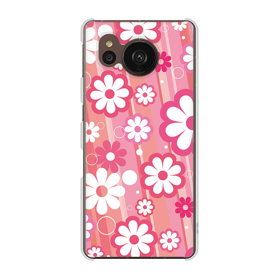 AQUOS sense7 plus A208SH SoftBank 高画質仕上げ 背面印刷 ハードケース 【751 マーガレット(ピンク系)】