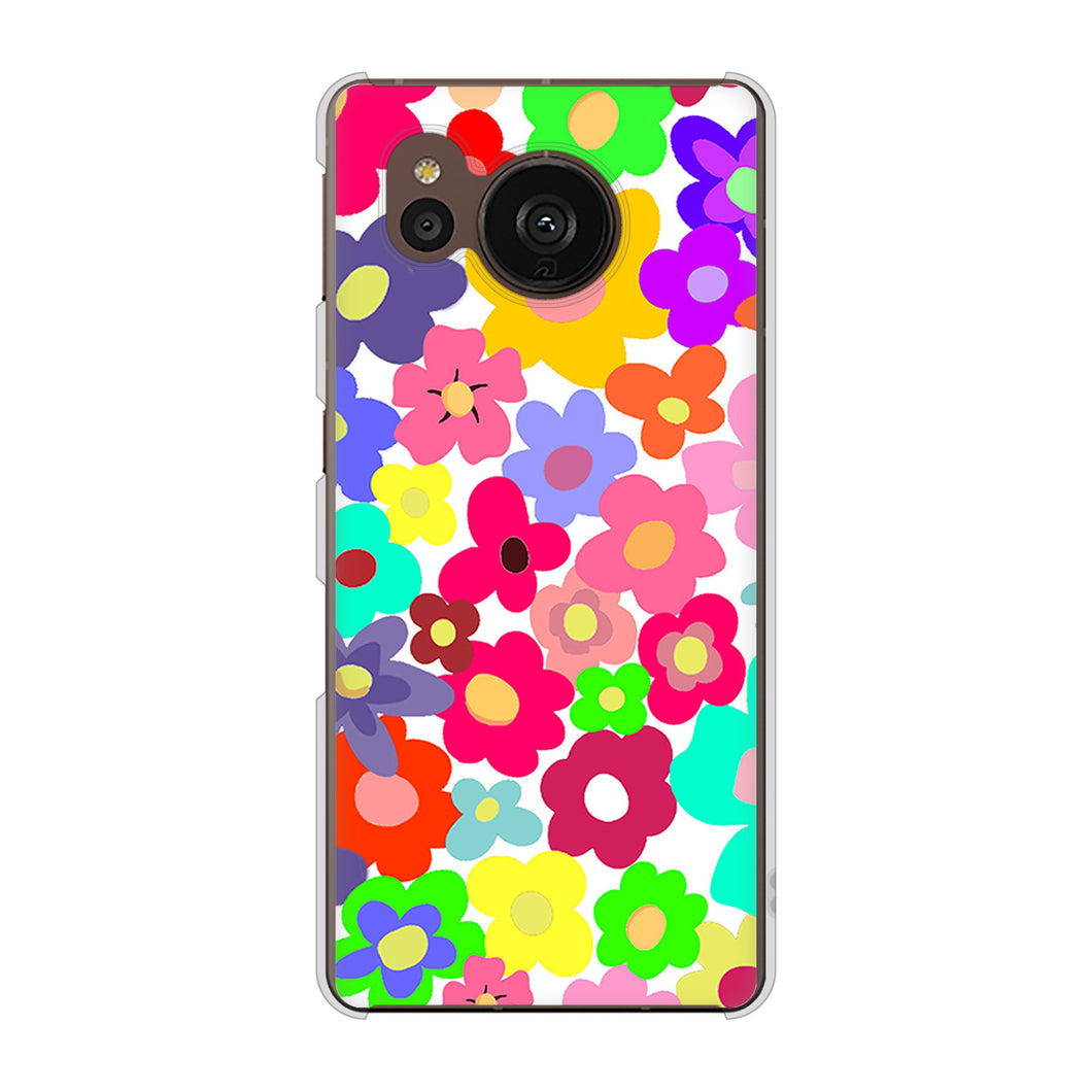 AQUOS sense7 plus A208SH SoftBank 高画質仕上げ 背面印刷 ハードケース ルーズフラワー