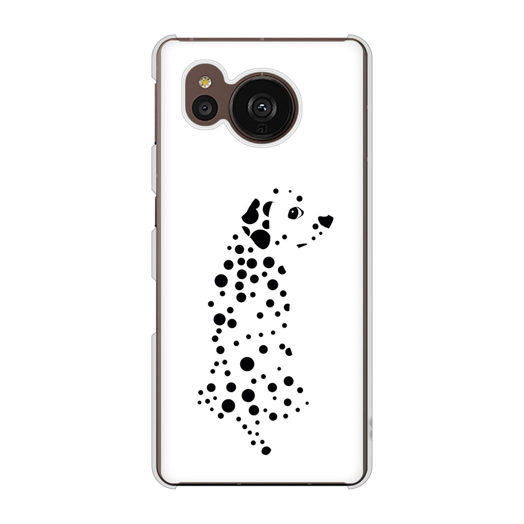 AQUOS sense7 plus A208SH SoftBank 高画質仕上げ 背面印刷 ハードケース 【1038 振り向くダルメシアン(WH)】