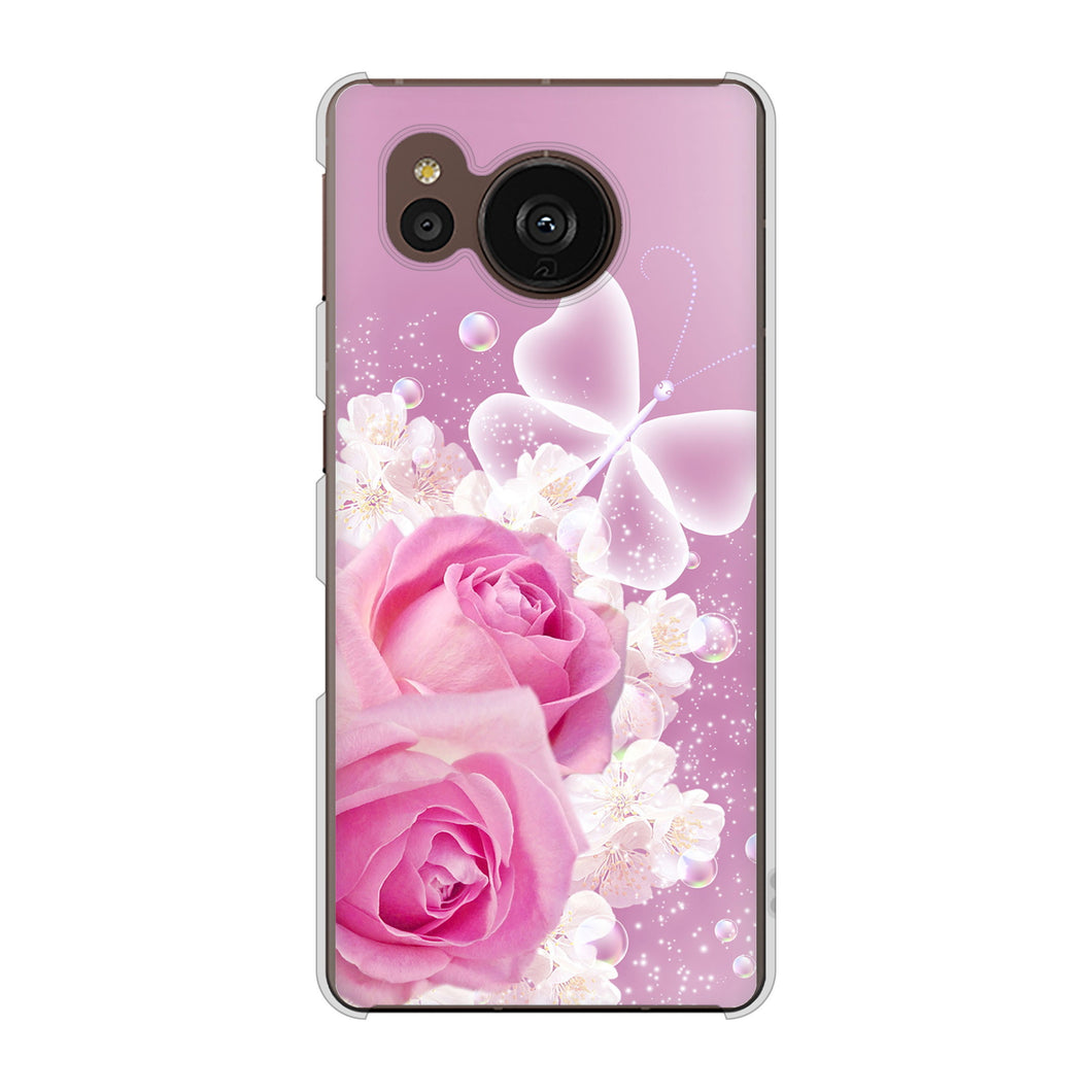 AQUOS sense7 plus A208SH SoftBank 高画質仕上げ 背面印刷 ハードケース ロマンチックなバラ