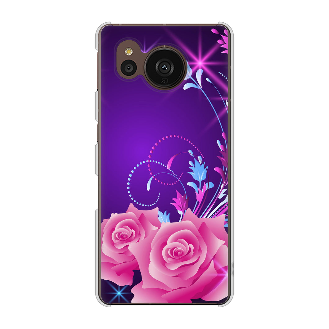 AQUOS sense7 plus A208SH SoftBank 高画質仕上げ 背面印刷 ハードケース ロマンチックなバラ