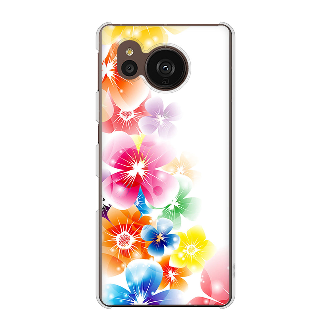 AQUOS sense7 plus A208SH SoftBank 高画質仕上げ 背面印刷 ハードケース 【1209 光と花】