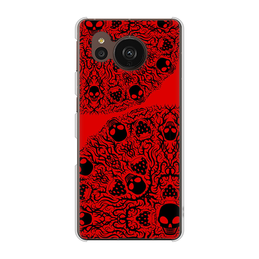 AQUOS sense7 plus A208SH SoftBank 高画質仕上げ 背面印刷 ハードケース むかいあぐる 苺骸骨曼荼羅