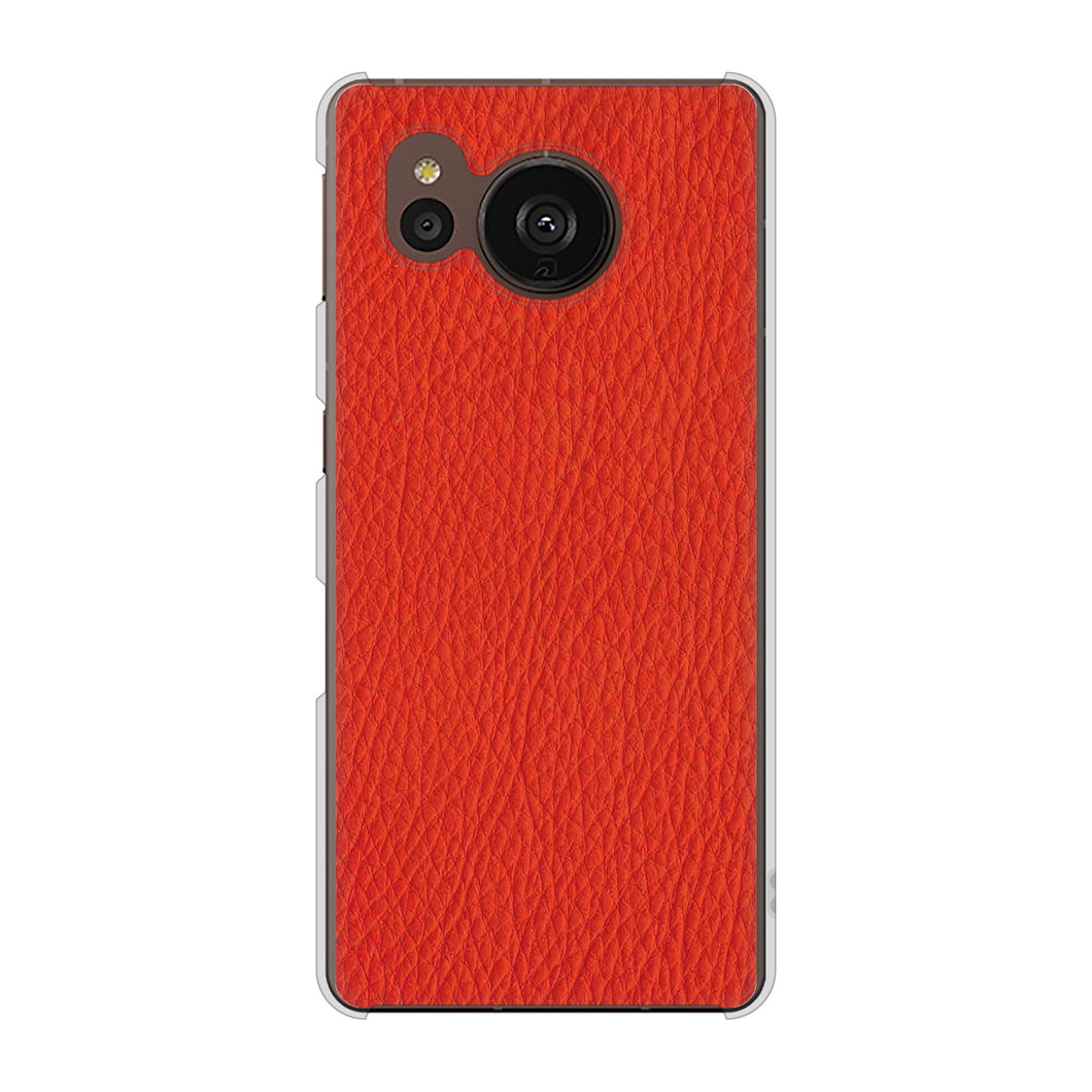 AQUOS sense7 plus A208SH SoftBank 高画質仕上げ 背面印刷 ハードケース 【EK852 レザー風レッド】