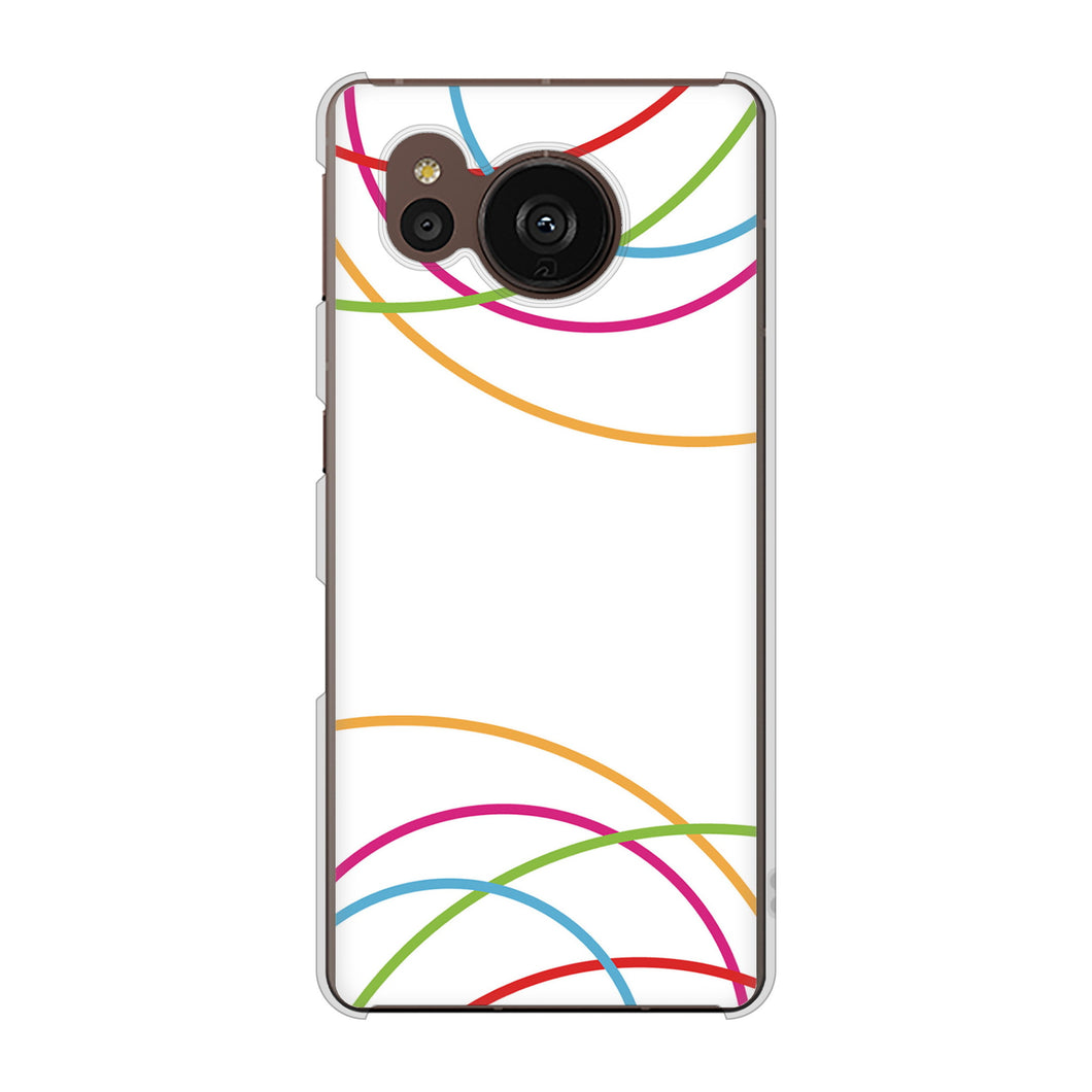 AQUOS sense7 plus A208SH SoftBank 高画質仕上げ 背面印刷 ハードケース 【IB912 重なり合う曲線】