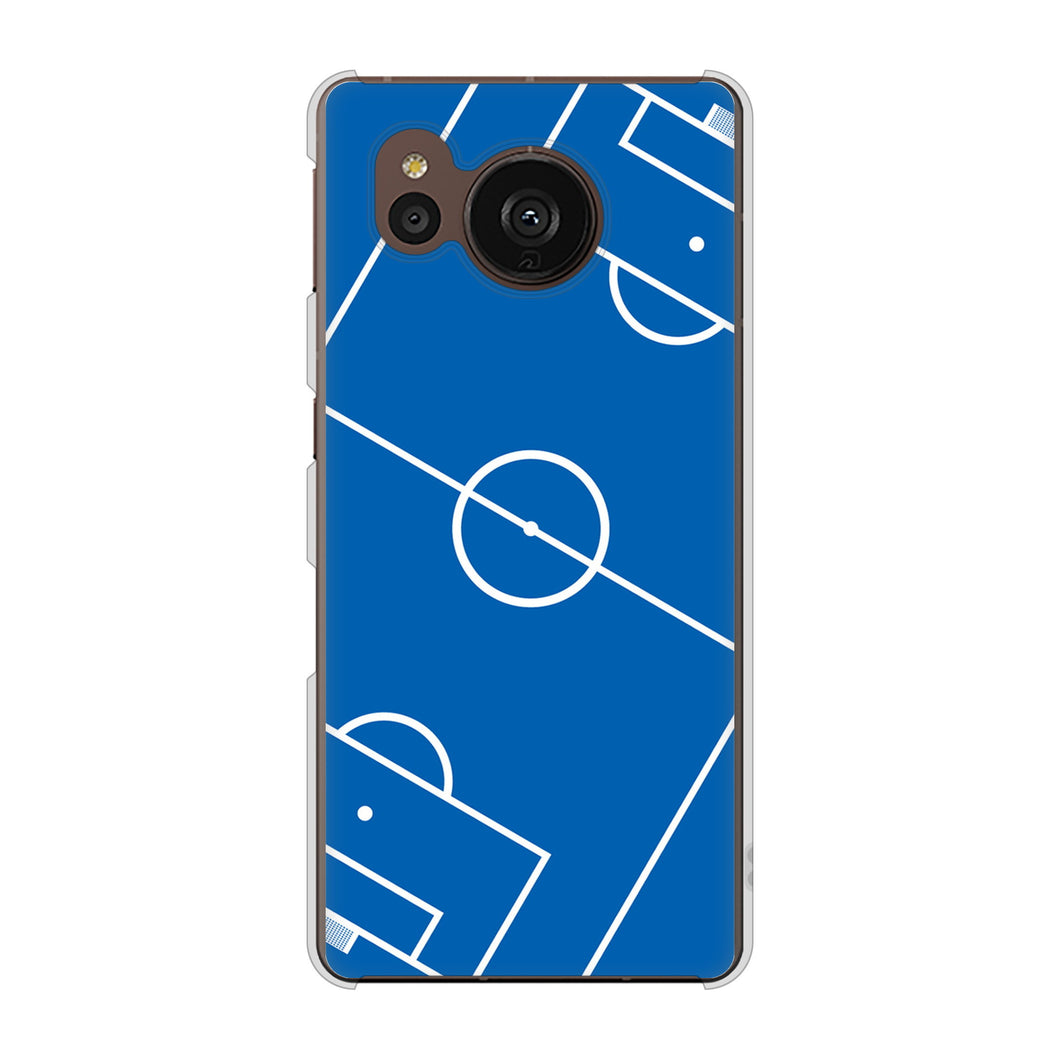 AQUOS sense7 plus A208SH SoftBank 高画質仕上げ 背面印刷 ハードケース 【IB922 SOCCER_ピッチ】