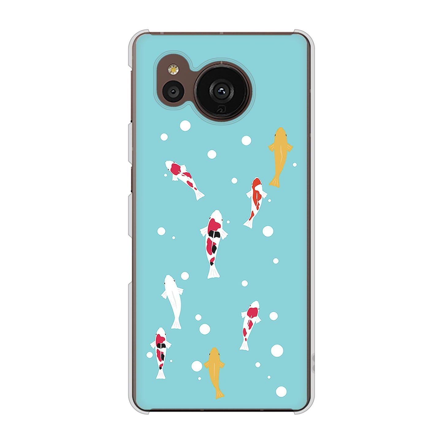AQUOS sense7 plus A208SH SoftBank 高画質仕上げ 背面印刷 ハードケース 【KG800 コイの遊泳】
