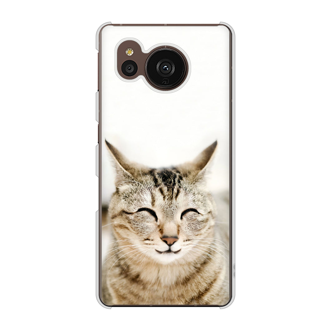 AQUOS sense7 plus A208SH SoftBank 高画質仕上げ 背面印刷 ハードケース 【VA801 笑福ねこ】