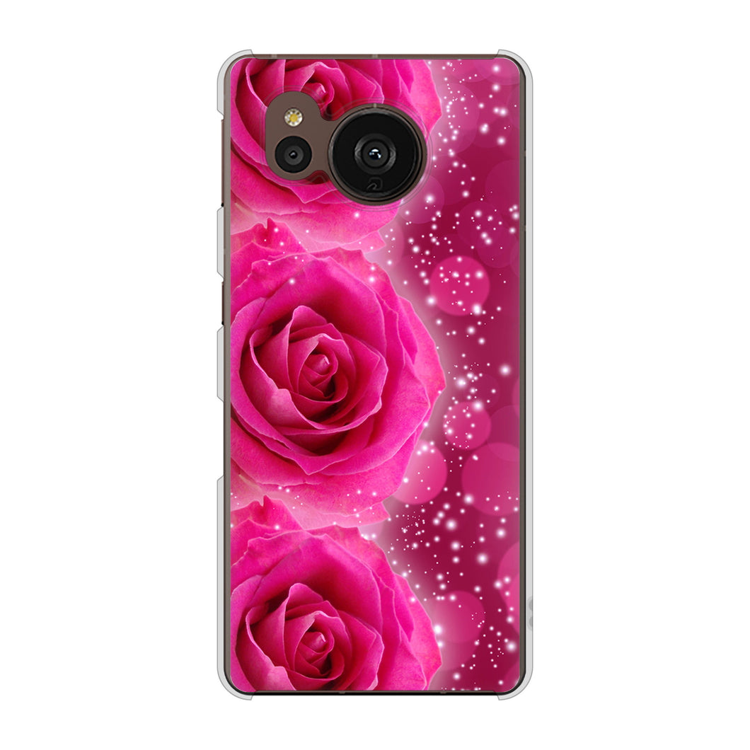 AQUOS sense7 plus A208SH SoftBank 高画質仕上げ 背面印刷 ハードケース 【VA815 3連のバラ】