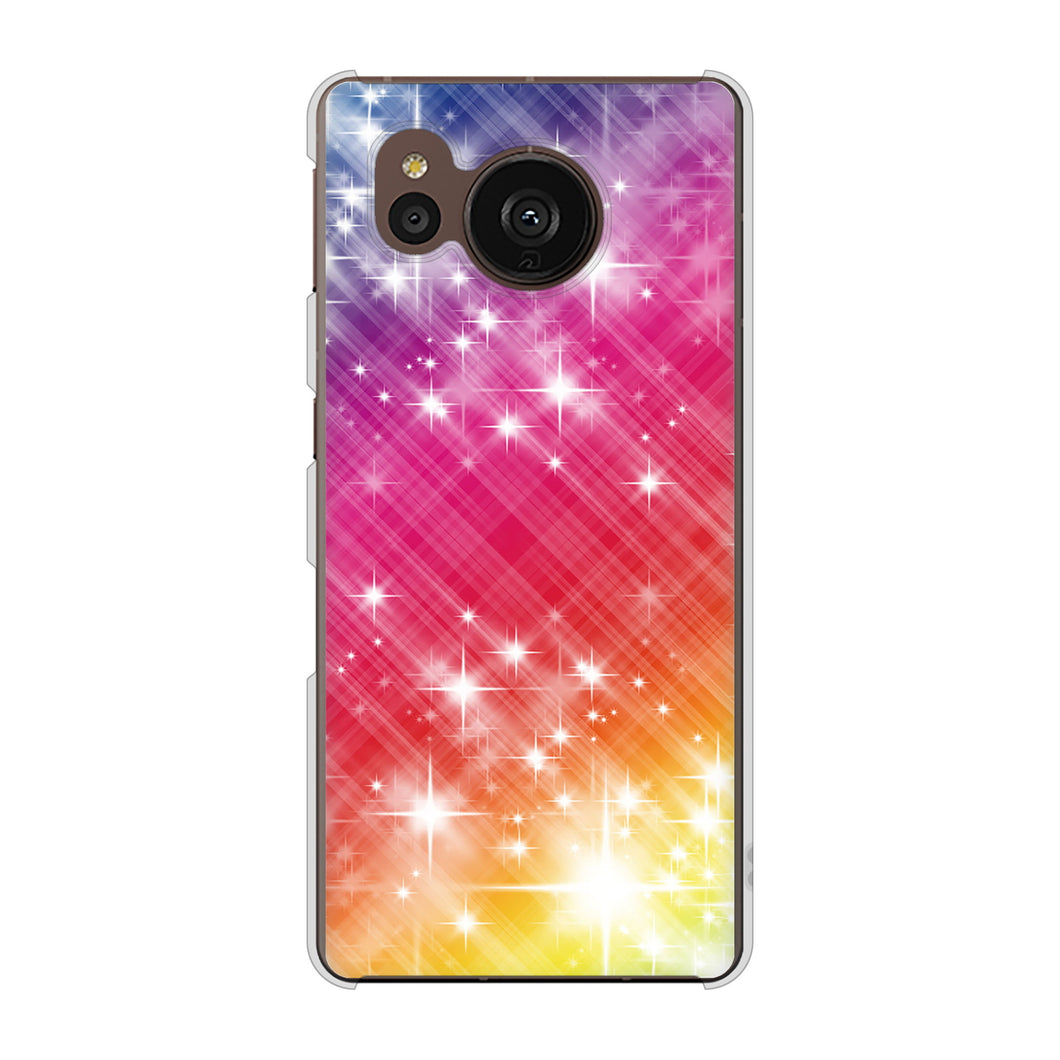 AQUOS sense7 plus A208SH SoftBank 高画質仕上げ 背面印刷 ハードケース 【VA872 レインボーフレーム】