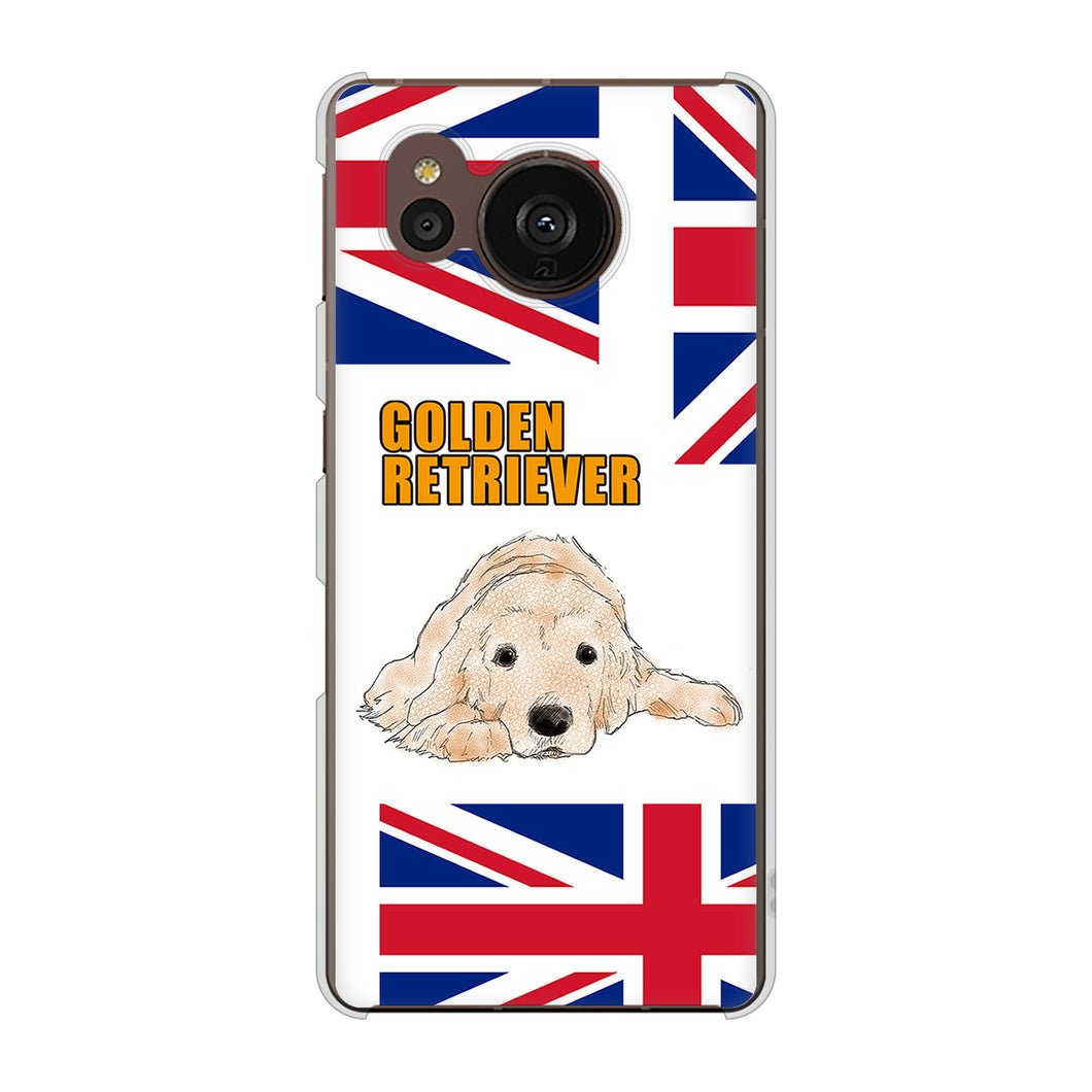 AQUOS sense7 plus A208SH SoftBank 高画質仕上げ 背面印刷 ハードケース ゴールデンレトリバー