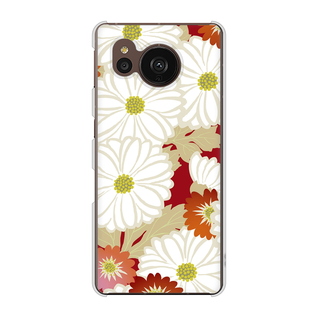 AQUOS sense7 plus A208SH SoftBank 高画質仕上げ 背面印刷 ハードケース 和花柄