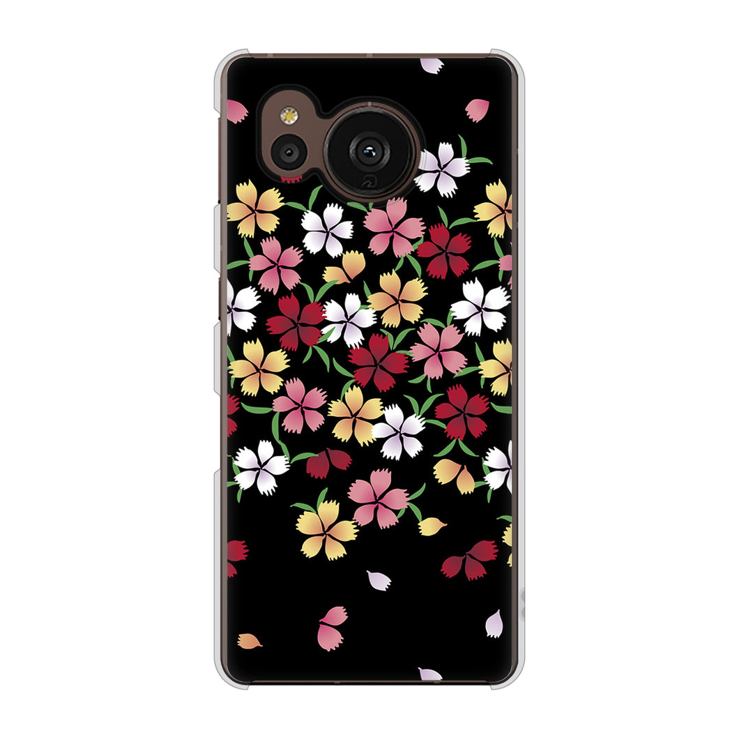 AQUOS sense7 plus A208SH SoftBank 高画質仕上げ 背面印刷 ハードケース 和花柄