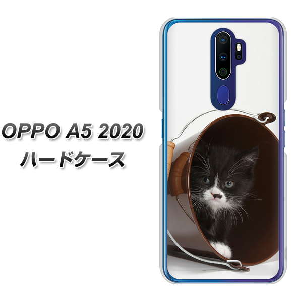 OPPO(オッポ) A5 2020 高画質仕上げ 背面印刷 ハードケース【VA800 ネコとバケツ】