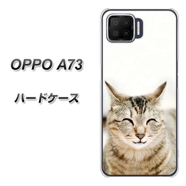 楽天モバイル OPPO(オッポ) A73 高画質仕上げ 背面印刷 ハードケース【VA801 笑福ねこ】