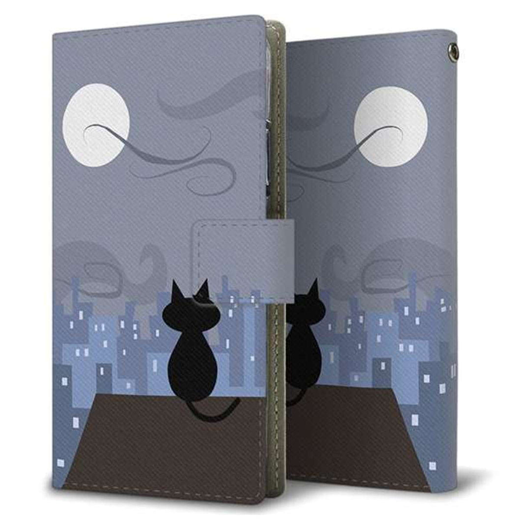 AQUOS wish SHG06 au 画質仕上げ プリント手帳型ケース(薄型スリム)【012 屋根の上のねこ】