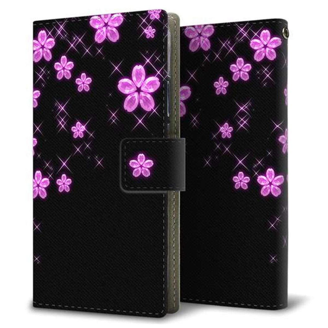 docomo アクオスエバー SH-02J 画質仕上げ プリント手帳型ケース(薄型スリム)【019 桜クリスタル】