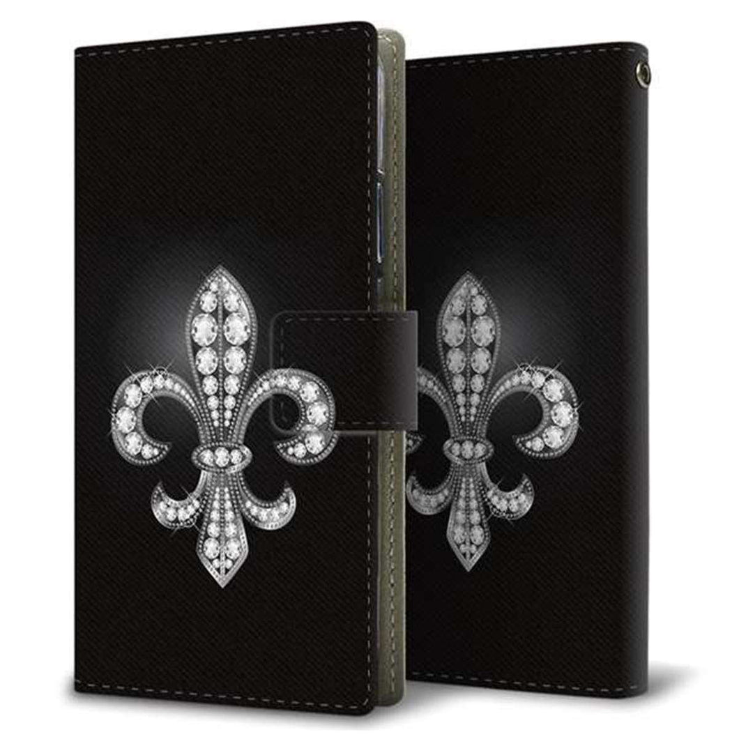 アクオス SH-M04 画質仕上げ プリント手帳型ケース(薄型スリム)【042 ラインストーン風の印刷ゴージャスユリ】