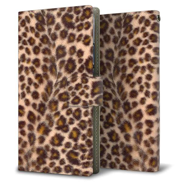 SoftBank アクオス Xx3 506SH 高画質仕上げ プリント手帳型ケース(薄型スリム)【068 ヒョウ(茶)】