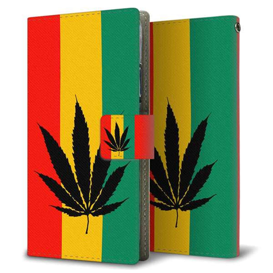 iPhone13 mini 画質仕上げ プリント手帳型ケース(薄型スリム)【083 大麻ラスタカラー】