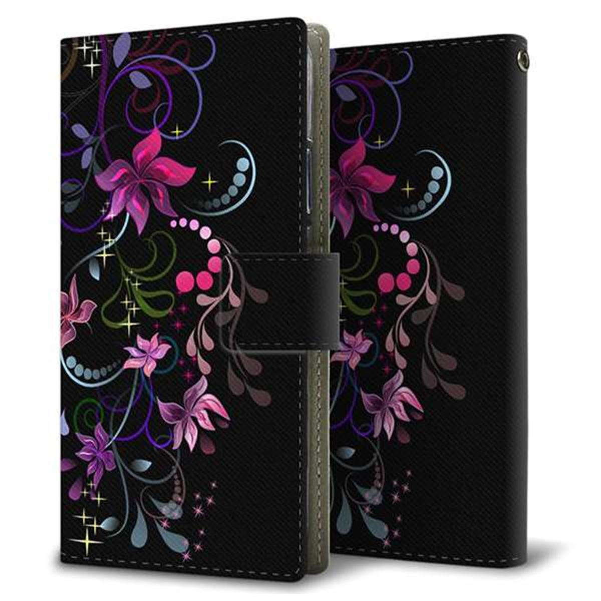 au エクスペリア XZ2 SOV37 画質仕上げ プリント手帳型ケース(薄型スリム)【263 闇に浮かぶ華】